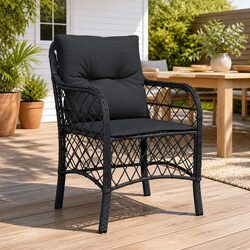 Specifications of Outdoor Garden Chairs - 2 pcs Black Rattan