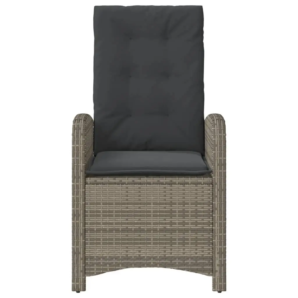 Reclining Garden Chair Outdoor Seating Adjustable Backrest Grey