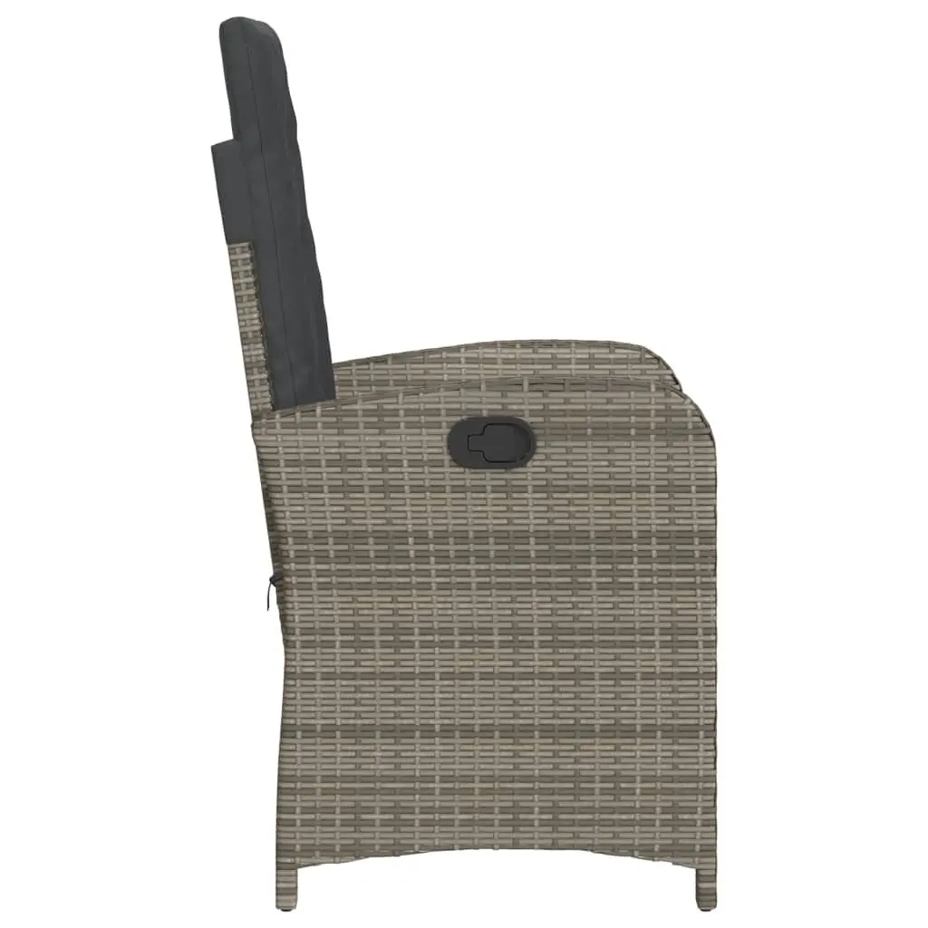Reclining Garden Chair Outdoor Seating Adjustable Backrest Grey