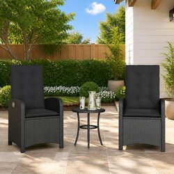 Specifications of Black Reclining Garden Chairs Set