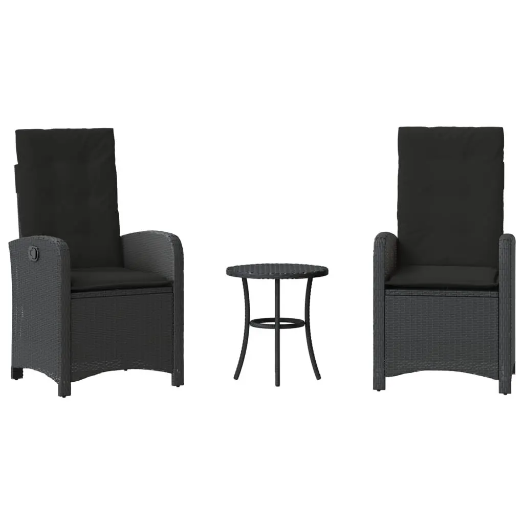 Black 3 Piece Outdoor Bistro Set