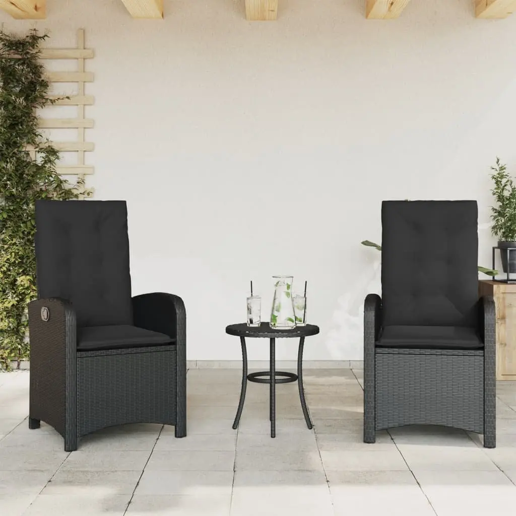 Black 3 Piece Outdoor Bistro Set