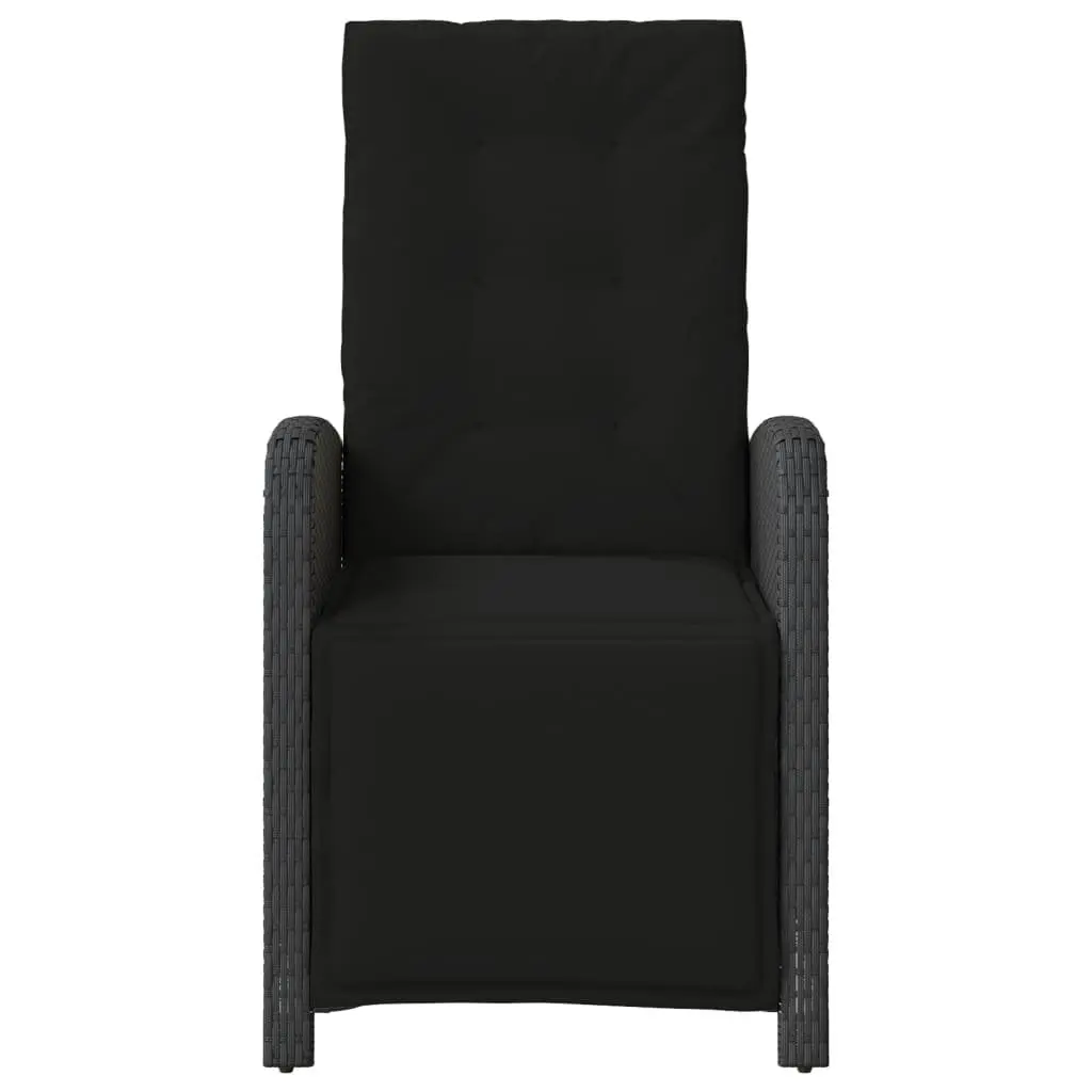 Reclining Garden Chair with Footrest Adjustable Backrest Outdoor Seating Black