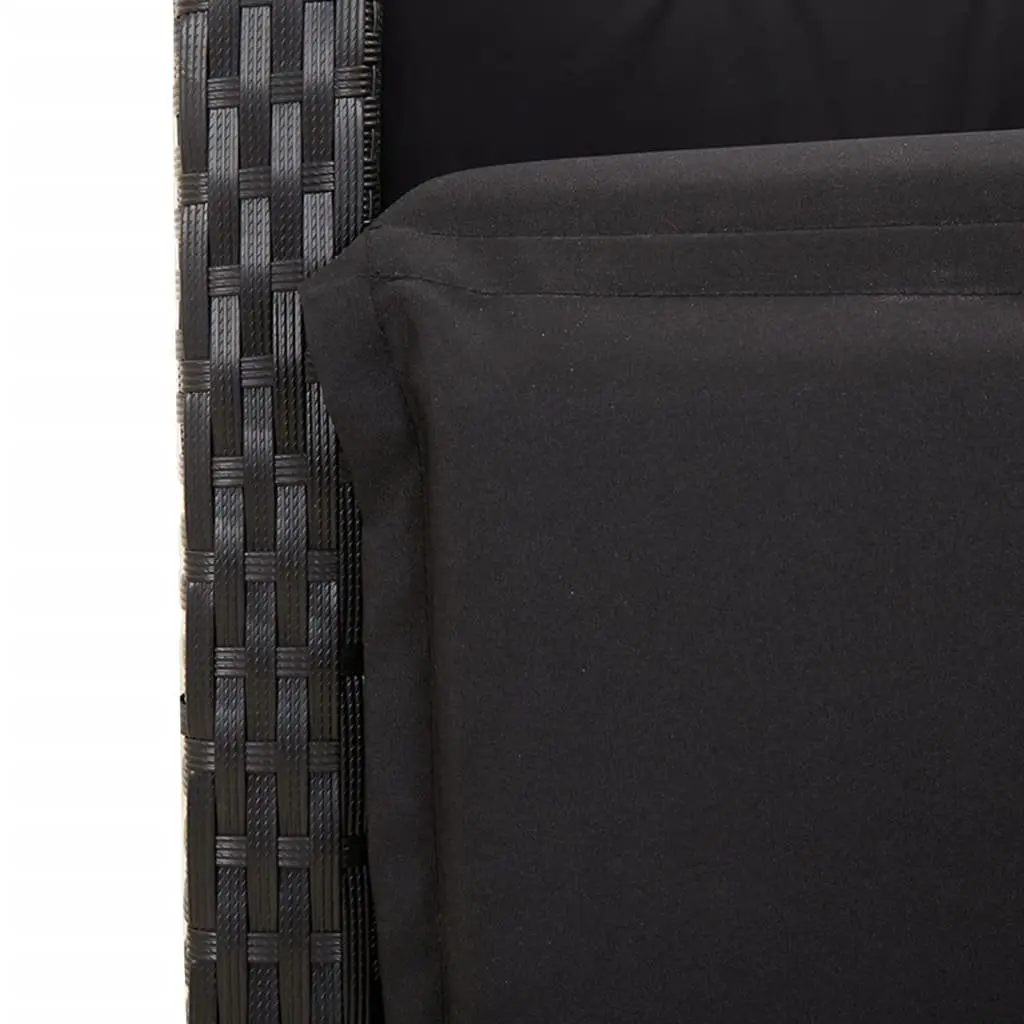 Reclining Garden Chair with Footrest Adjustable Backrest Outdoor Seating Black