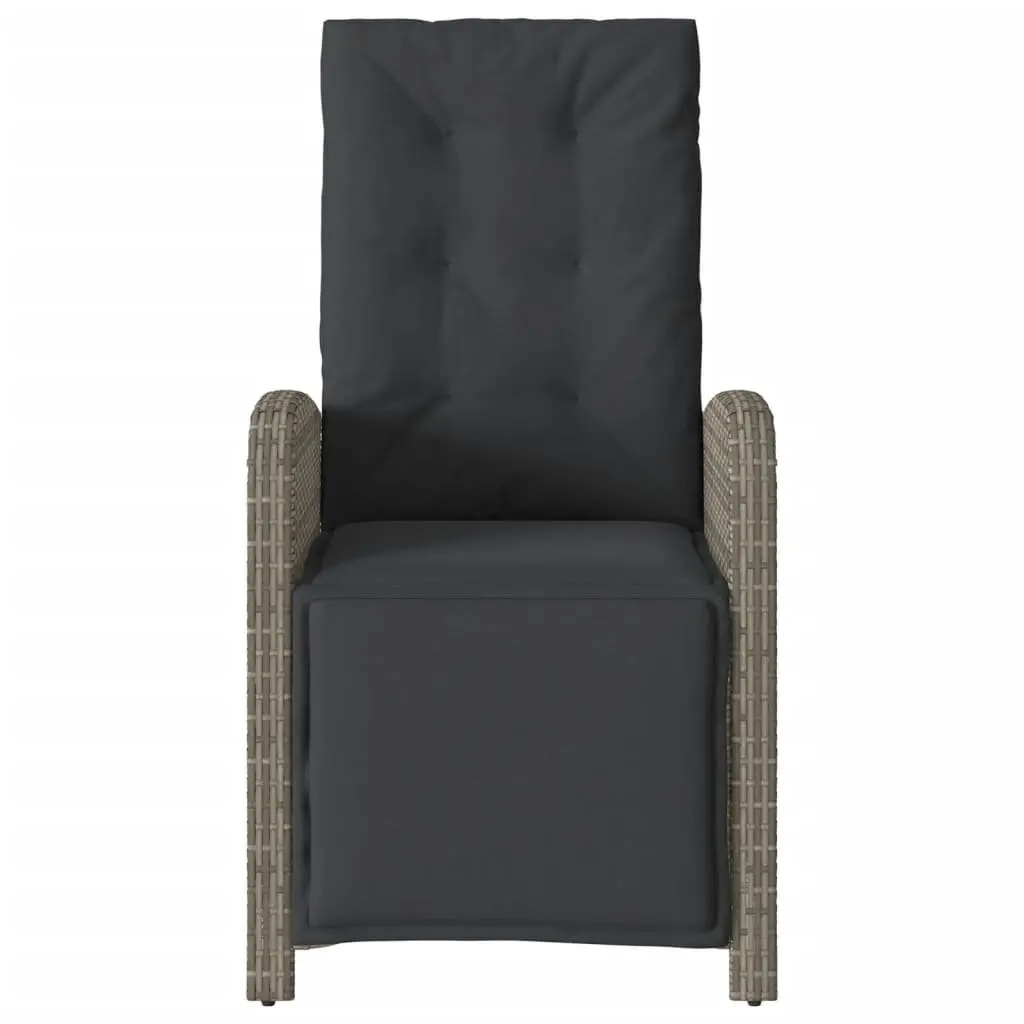 Reclining Outdoor Garden Chairs 2 pcs with Footrest Adjustable Grey