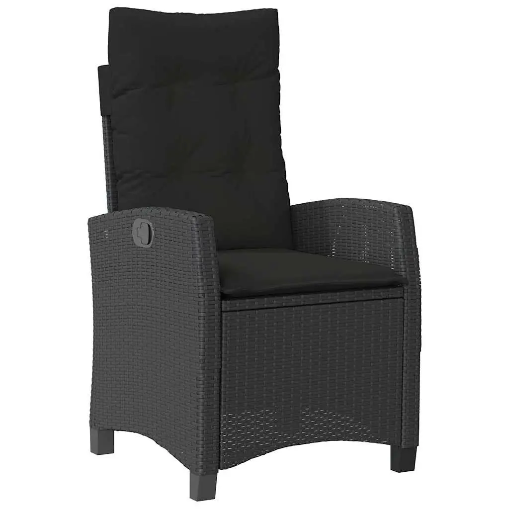 Reclining Garden Chairs Set 2 pcs Outdoor Black Patio Seating with Cushions