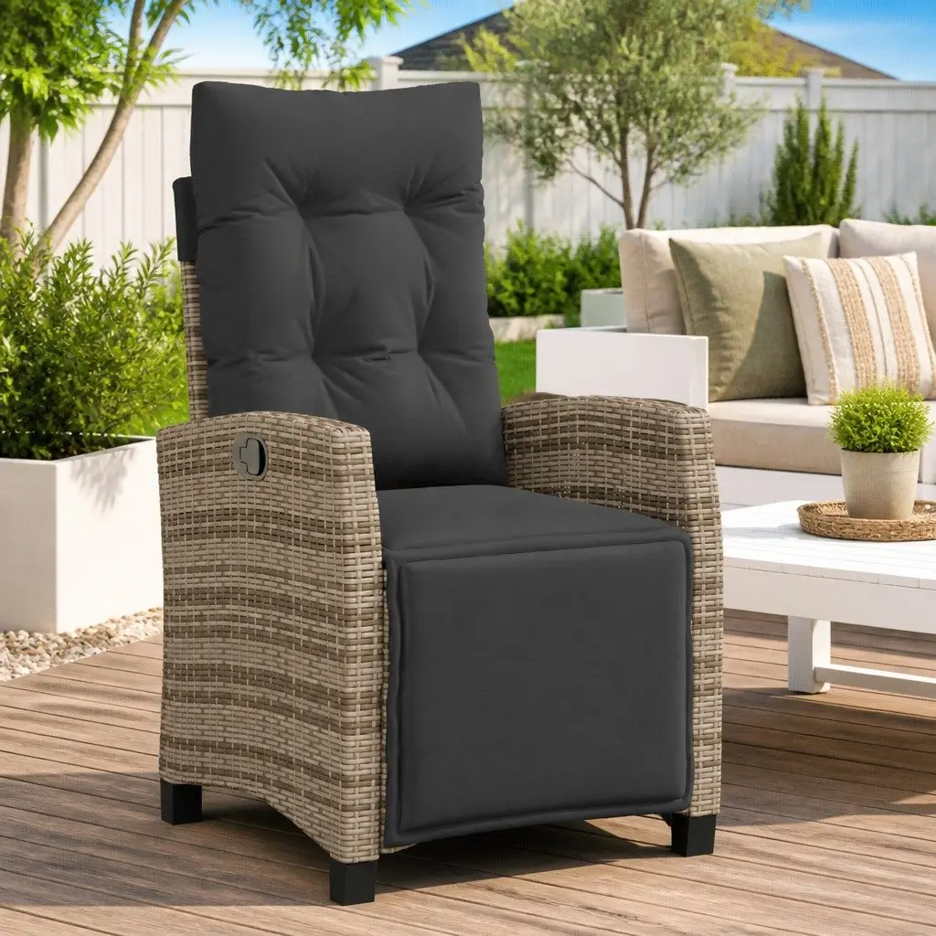 Grey Reclining Garden Chair