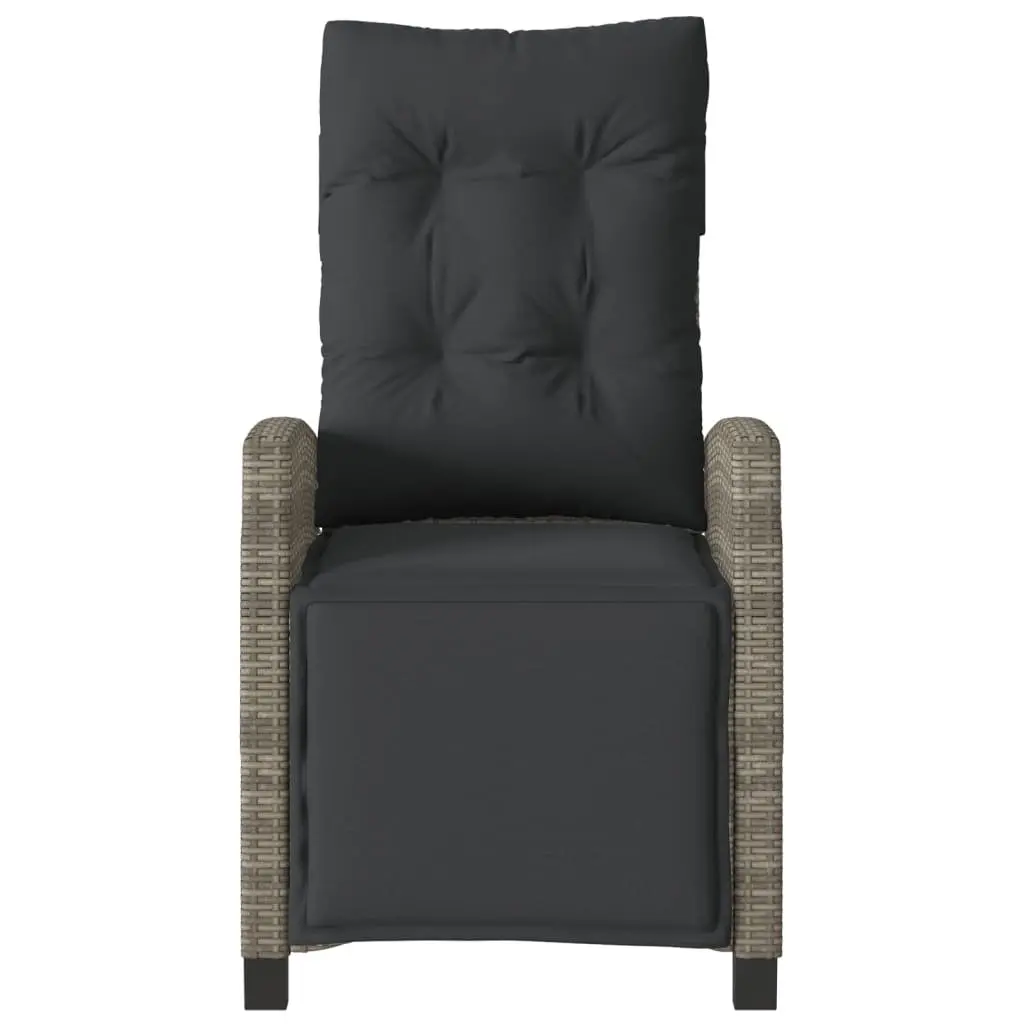Reclining Garden Chairs 2 pcs Outdoor Seating with Footrest Adjustable Grey