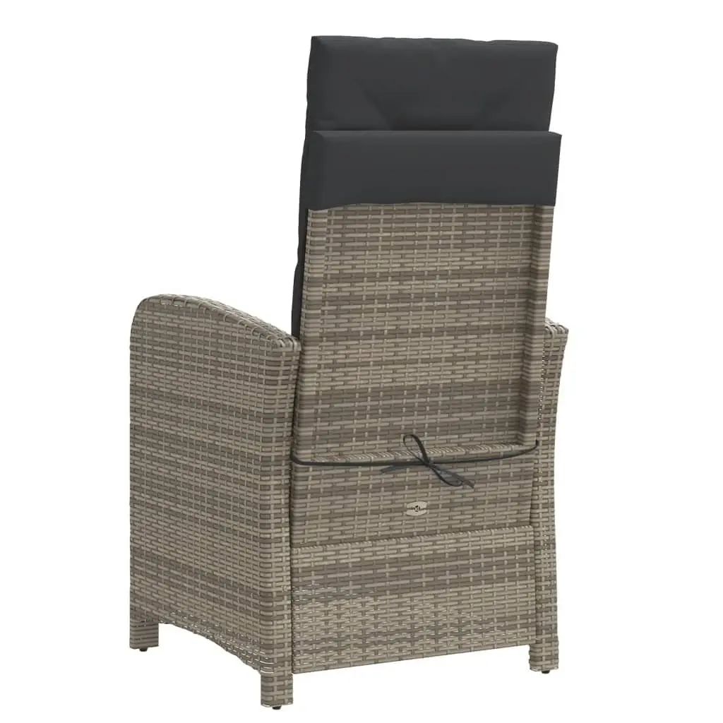 Reclining Garden Chairs 2 pcs Outdoor Seating with Footrest Adjustable Grey