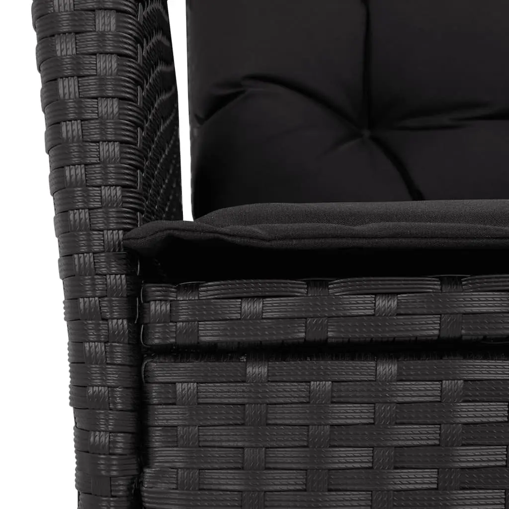 Reclining Outdoor Chairs 2 pcs Garden Seating with Cushions Black
