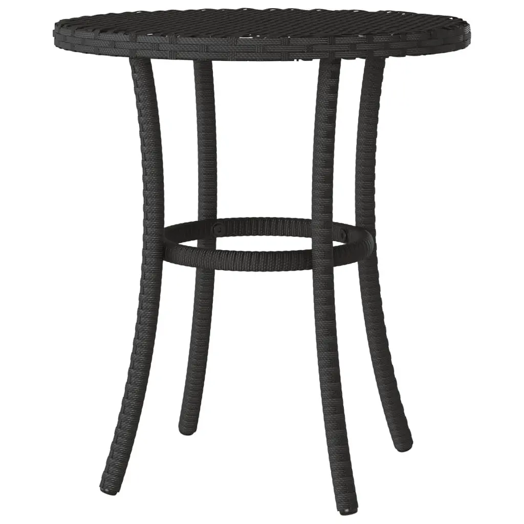 3 Piece Outdoor Bistro Set Garden Furniture Black Poly Rattan Chairs Table