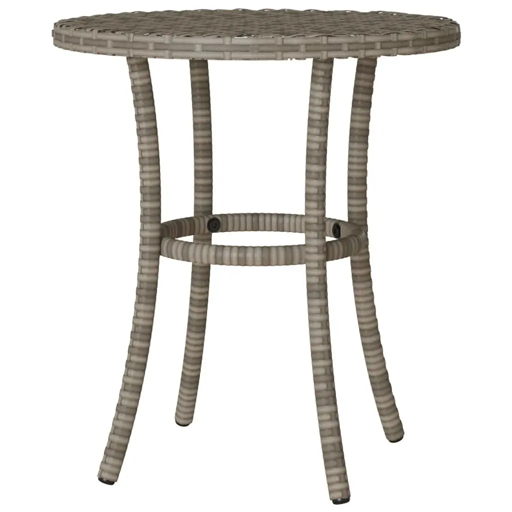 3 Piece Outdoor Bistro Set Grey Poly Rattan Garden Furniture with Cushions