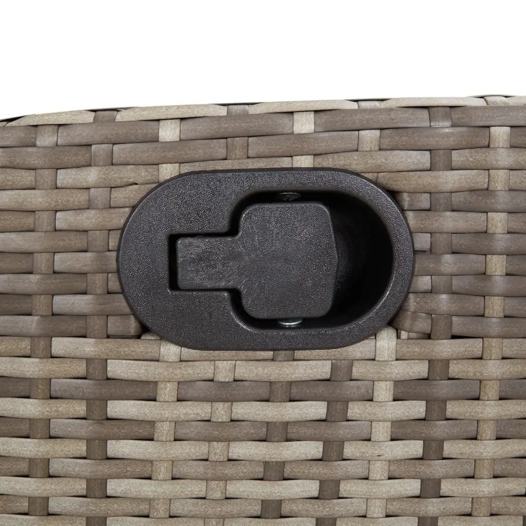 3 Piece Outdoor Bistro Set Grey Poly Rattan Garden Furniture with Cushions