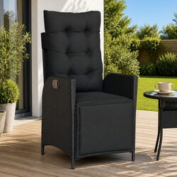 Outdoor Reclining Garden Chair with Footrest Adjustable Backrest Lounger