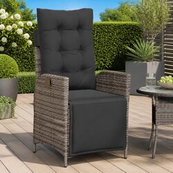 Specifications of the Adjustable Grey Garden Chair with Footrest