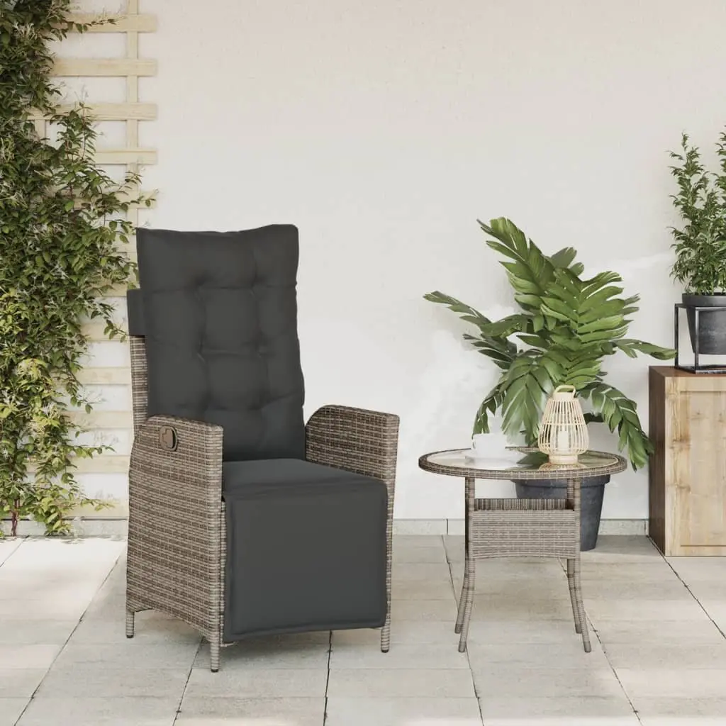 Adjustable Grey Garden Chair with Footrest