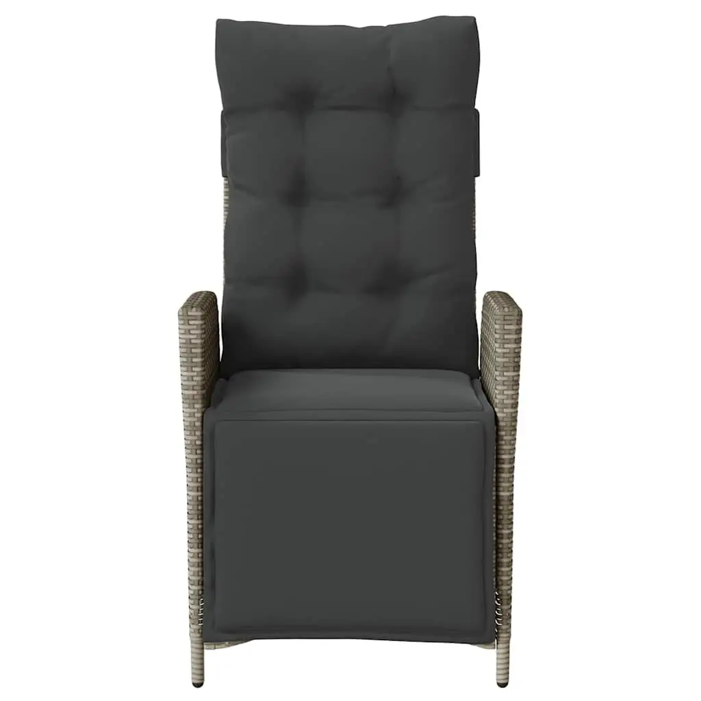 Adjustable Grey Garden Chair with Footrest