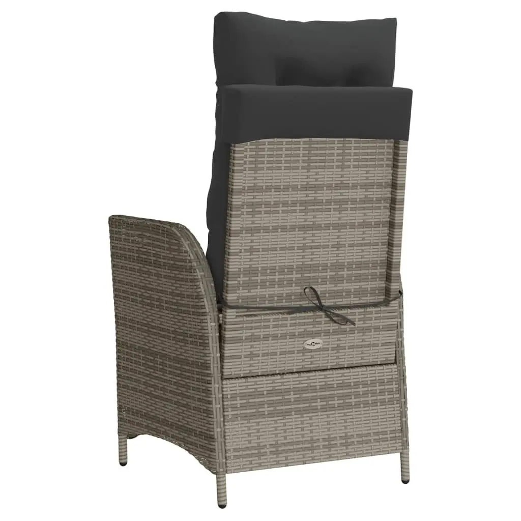 Adjustable Grey Garden Chair with Footrest