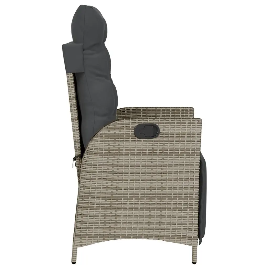 Adjustable Grey Garden Chair with Footrest