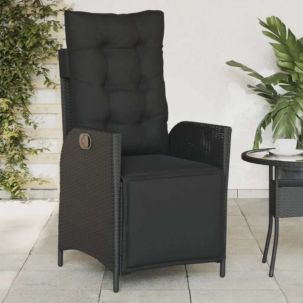 Reclining Garden Chairs Outdoor Seating 2 Piece Adjustable Footrest Black