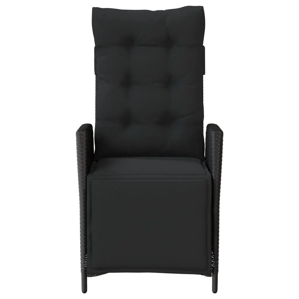 Reclining Garden Chairs Outdoor Seating 2 Piece Adjustable Footrest Black