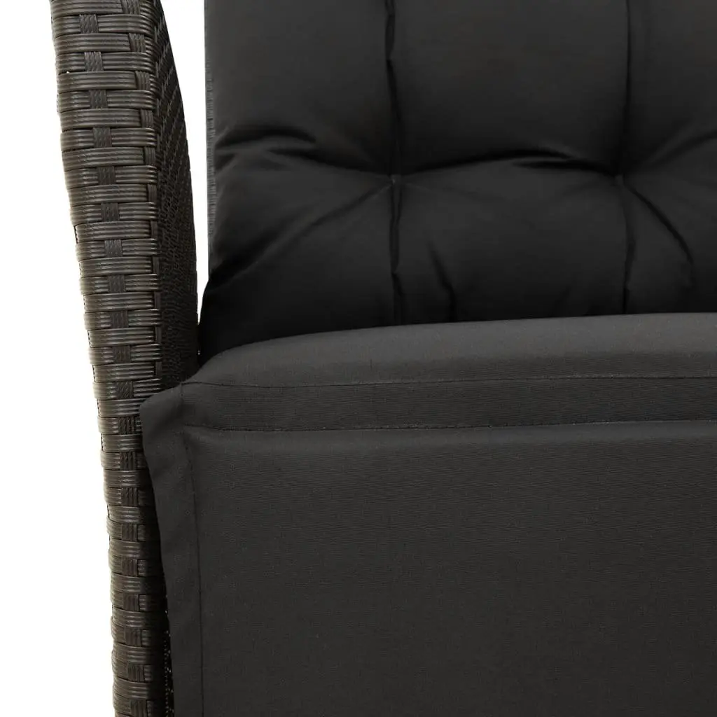 Reclining Garden Chairs Outdoor Seating 2 Piece Adjustable Footrest Black