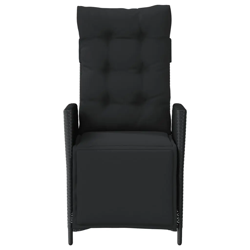 3 Piece Bistro Set Outdoor Patio Garden Furniture Black Poly Rattan