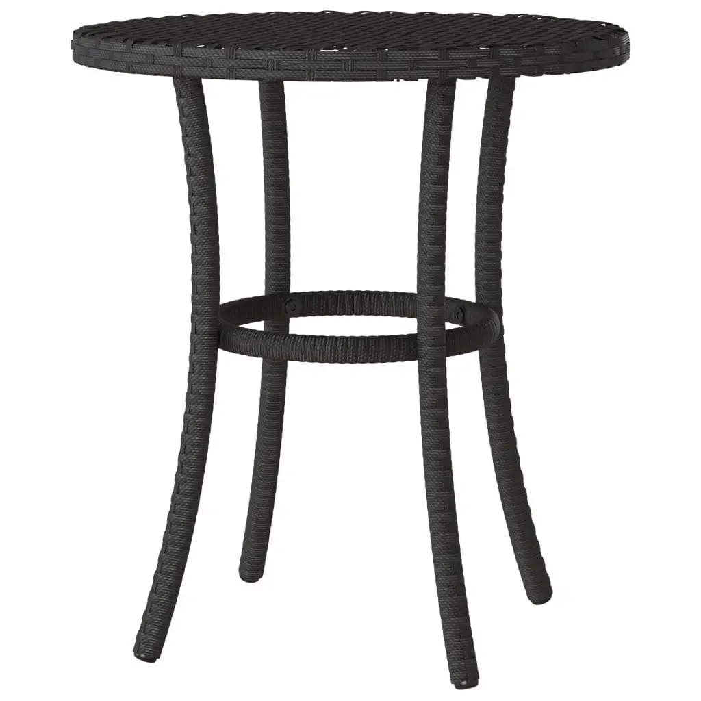 3 Piece Bistro Set Outdoor Patio Garden Furniture Black Poly Rattan