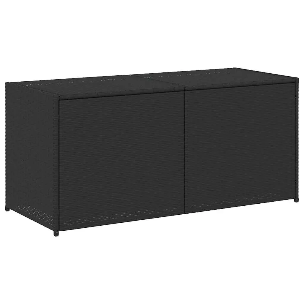 Outdoor Garden Storage Box Black 283L Poly Rattan Weather Resistant