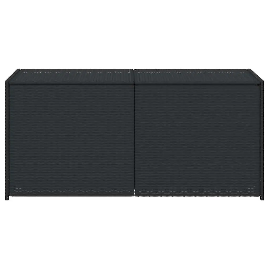 Outdoor Garden Storage Box Black 283L Poly Rattan Weather Resistant