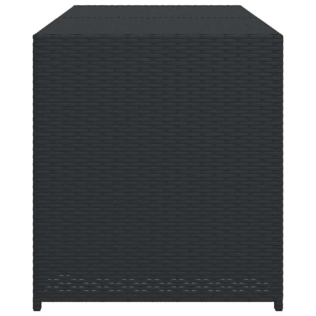 Outdoor Garden Storage Box Black 283L Poly Rattan Weather Resistant