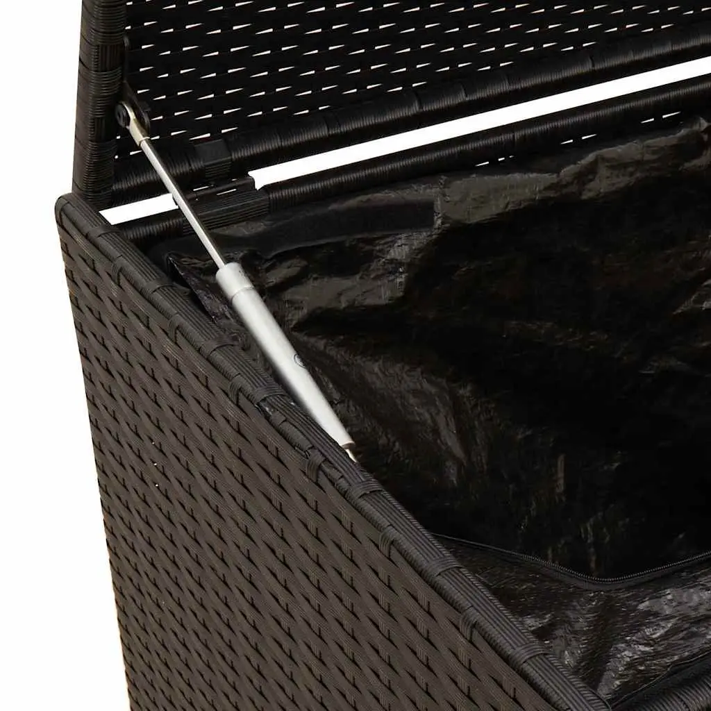 Outdoor Garden Storage Box Black 283L Poly Rattan Weather Resistant