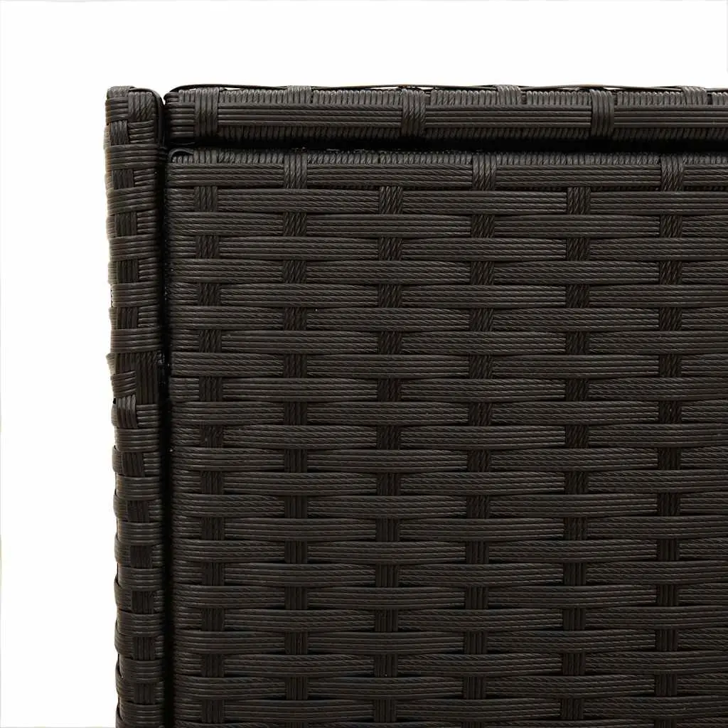 Outdoor Garden Storage Box Black 283L Poly Rattan Weather Resistant