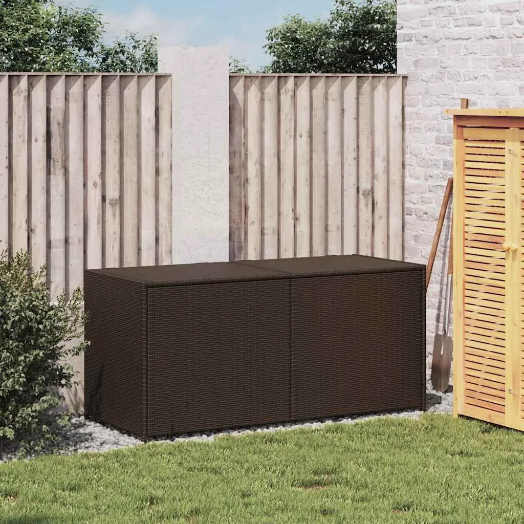 Garden Storage Box Brown 283L Outdoor Patio Furniture Rattan Deck Container