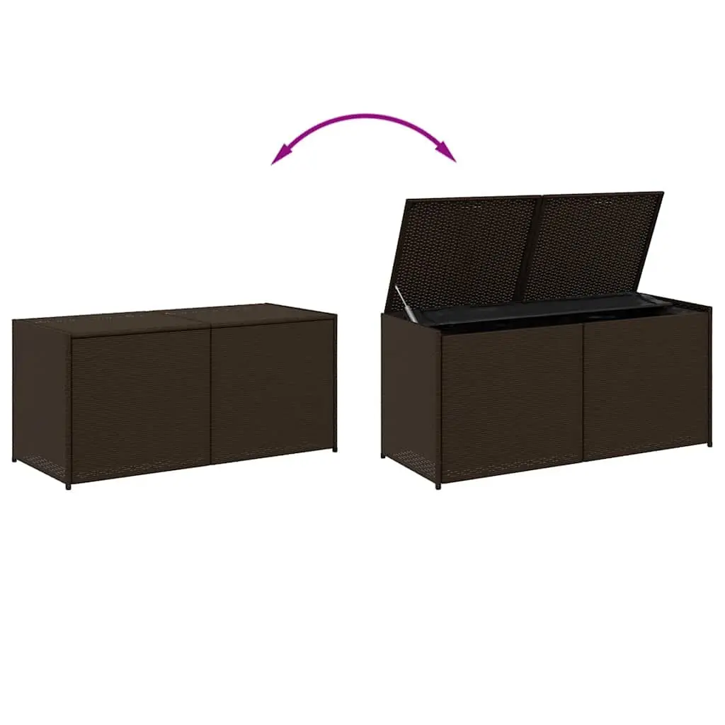 Garden Storage Box Brown 283L Outdoor Patio Furniture Rattan Deck Container