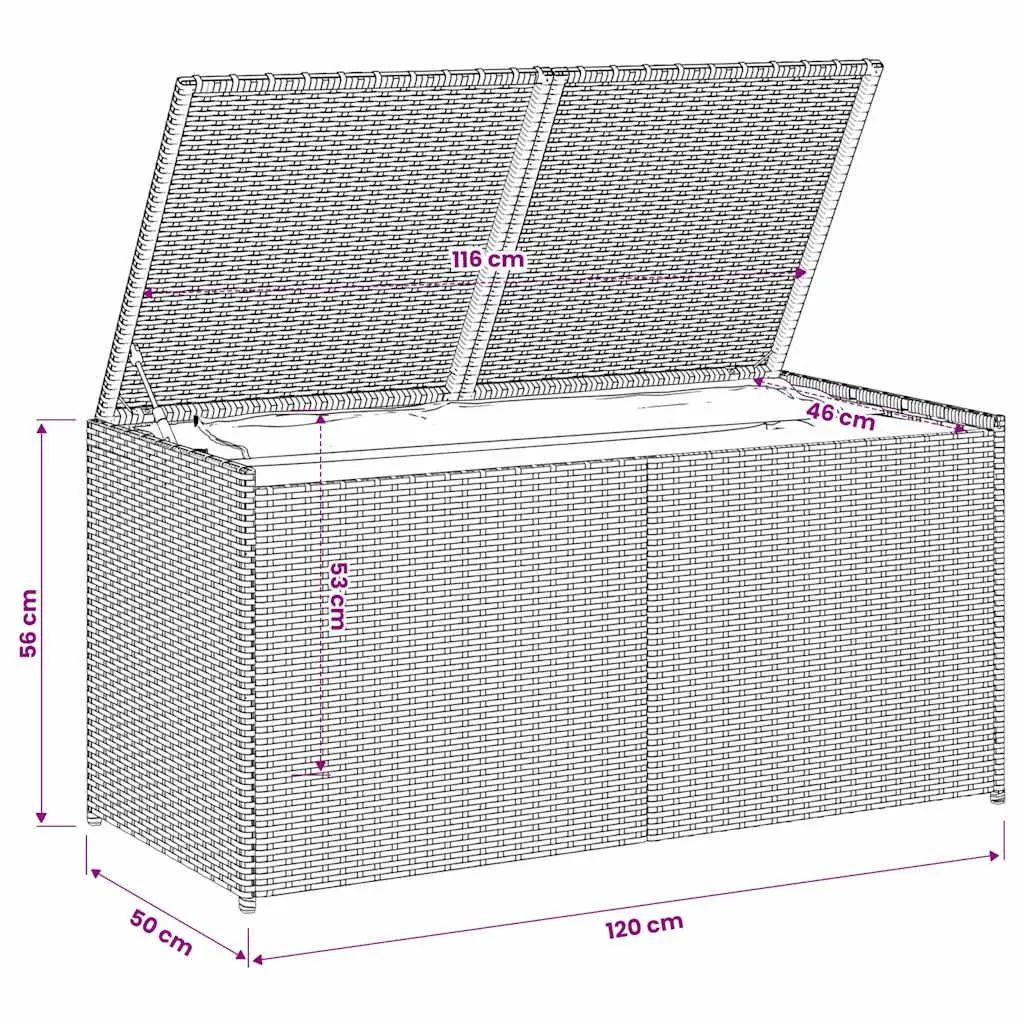 Garden Storage Box Brown 283L Outdoor Patio Furniture Rattan Deck Container