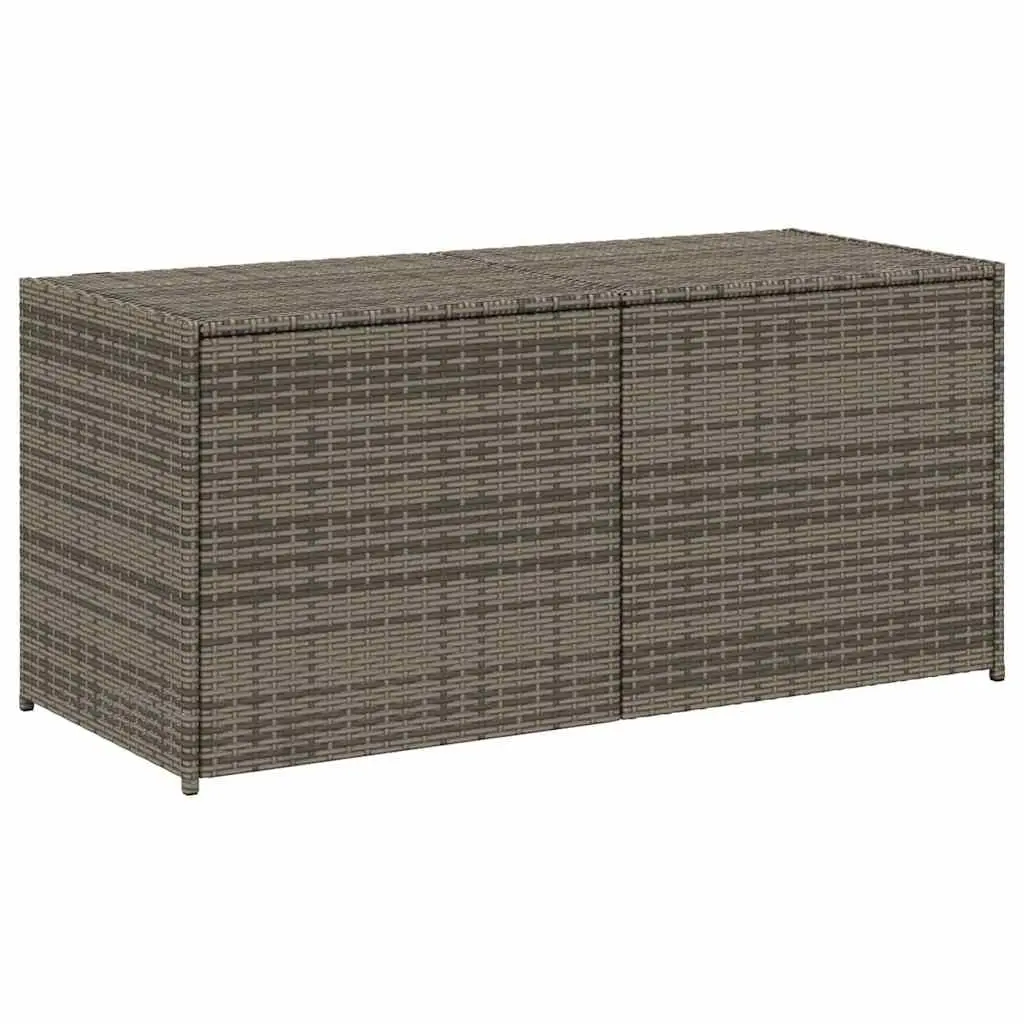 Garden Storage Box Outdoor Grey 283L Poly Rattan Patio Furniture