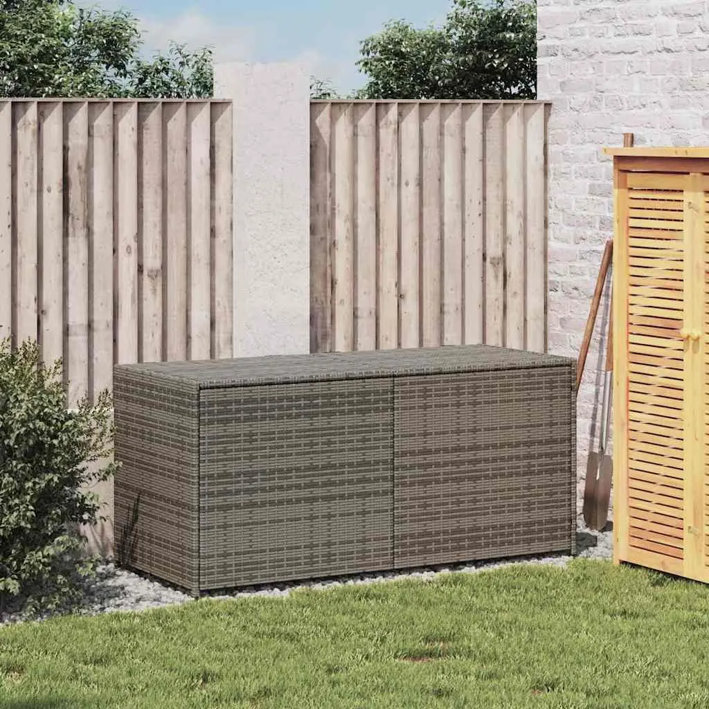 Garden Storage Box Outdoor Grey 283L Poly Rattan Patio Furniture