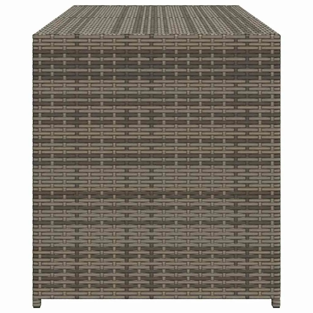 Garden Storage Box Outdoor Grey 283L Poly Rattan Patio Furniture
