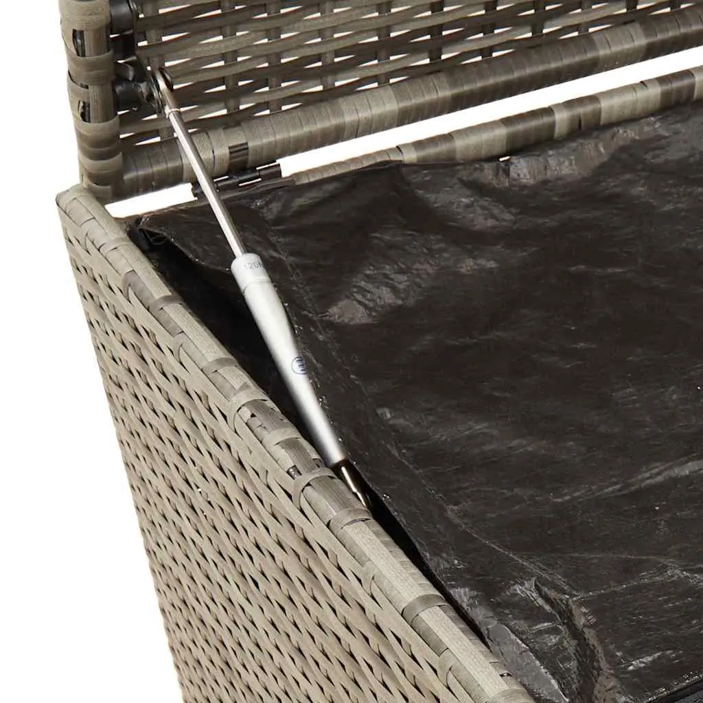 Garden Storage Box Outdoor Grey 283L Poly Rattan Patio Furniture