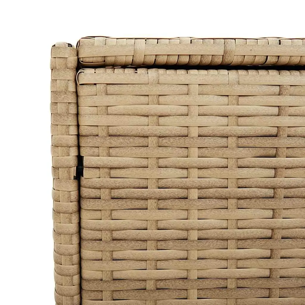 Garden Storage Box Outdoor Patio 283L Beige Poly Rattan Waterproof
