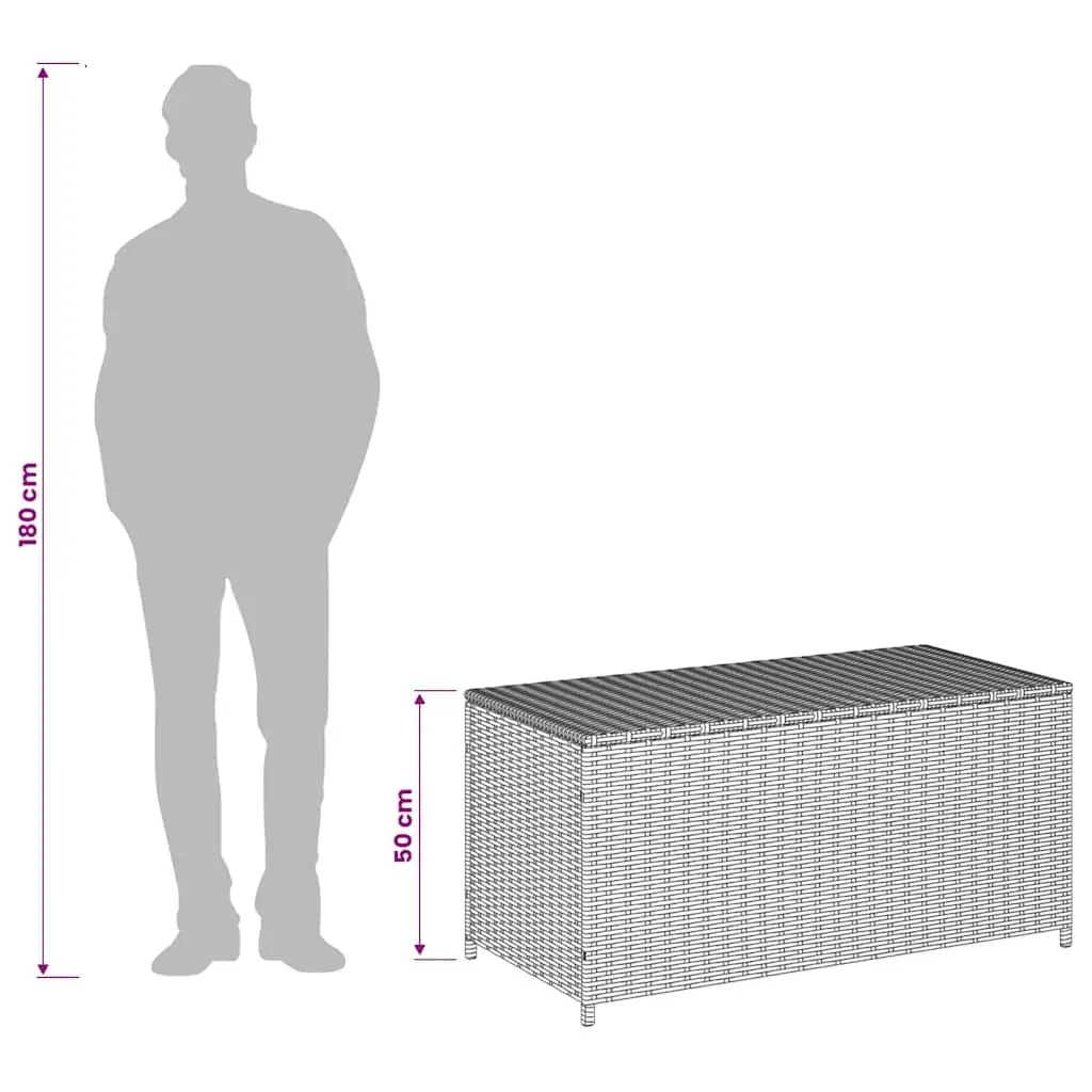 Garden Storage Box Outdoor Beige Poly Rattan 190L