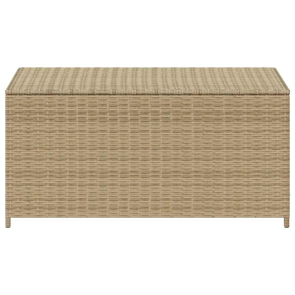 Garden Storage Box Outdoor Beige Poly Rattan 190L