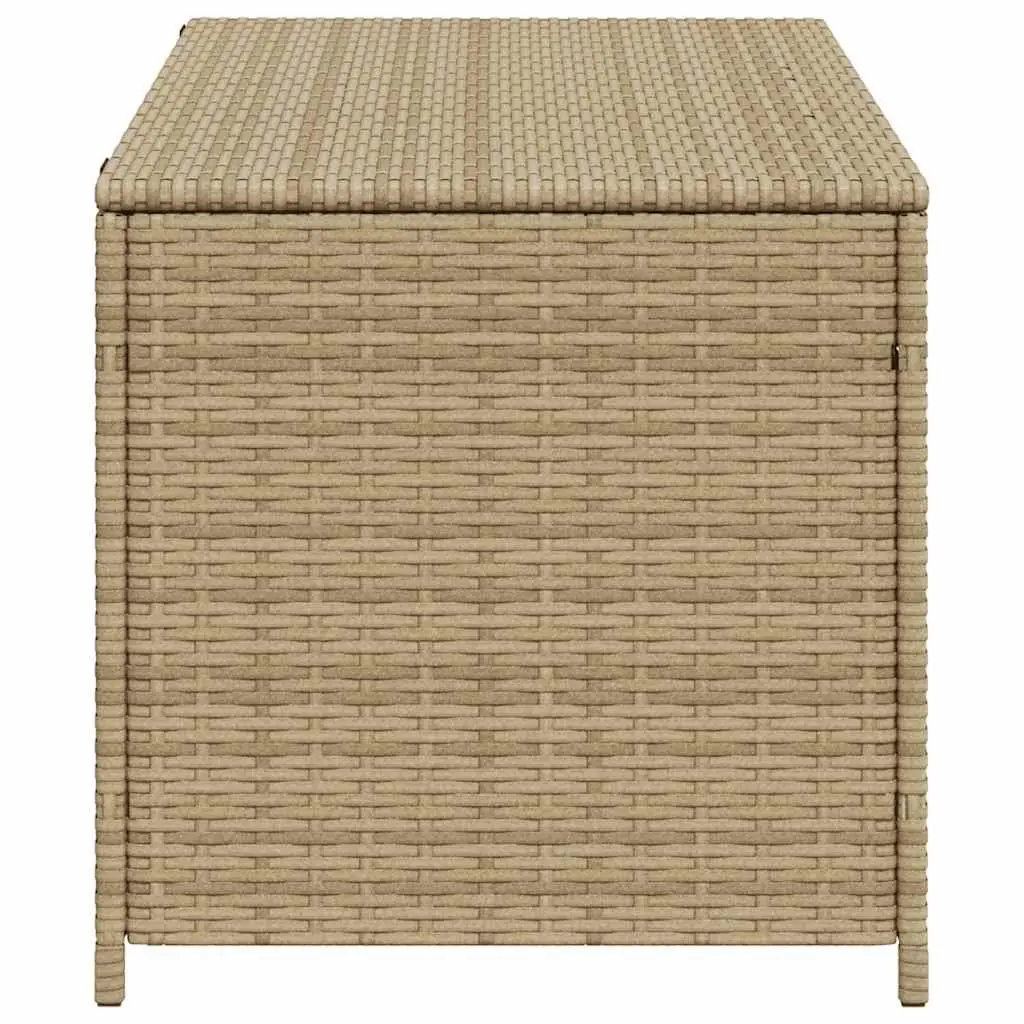 Garden Storage Box Outdoor Beige Poly Rattan 190L