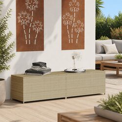 Garden Storage Box 469L Beige PE Rattan Construction