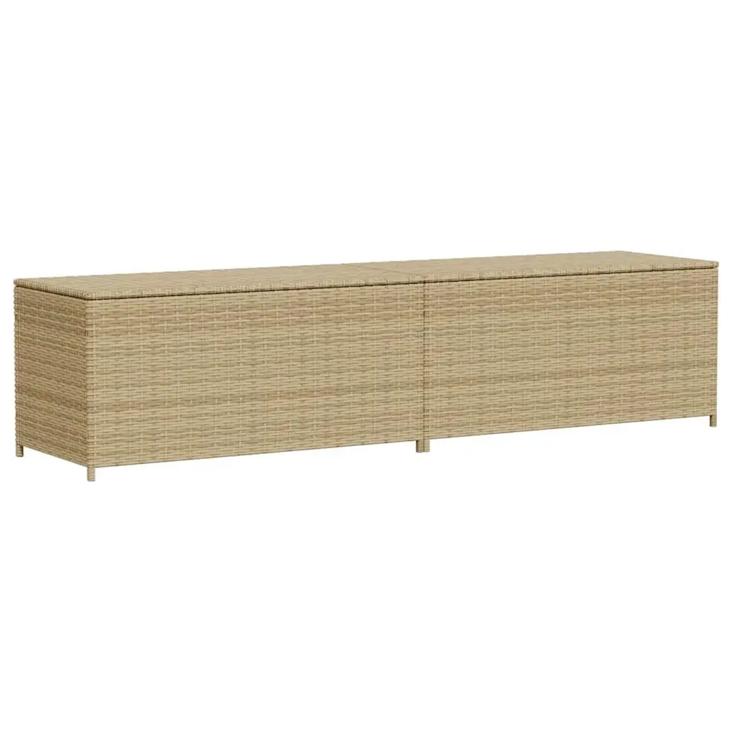 Garden Storage Box 469L Beige PE Rattan Construction