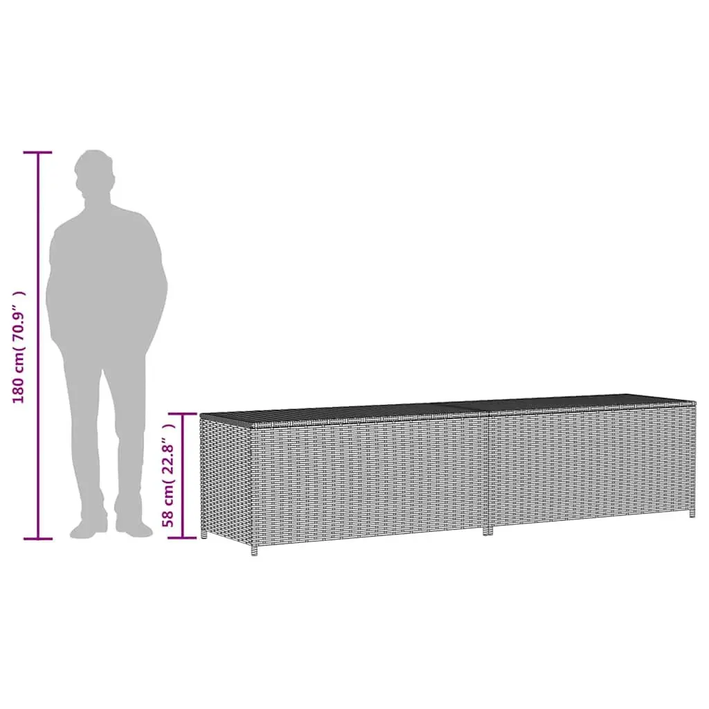 Garden Storage Box 469L Beige PE Rattan Construction
