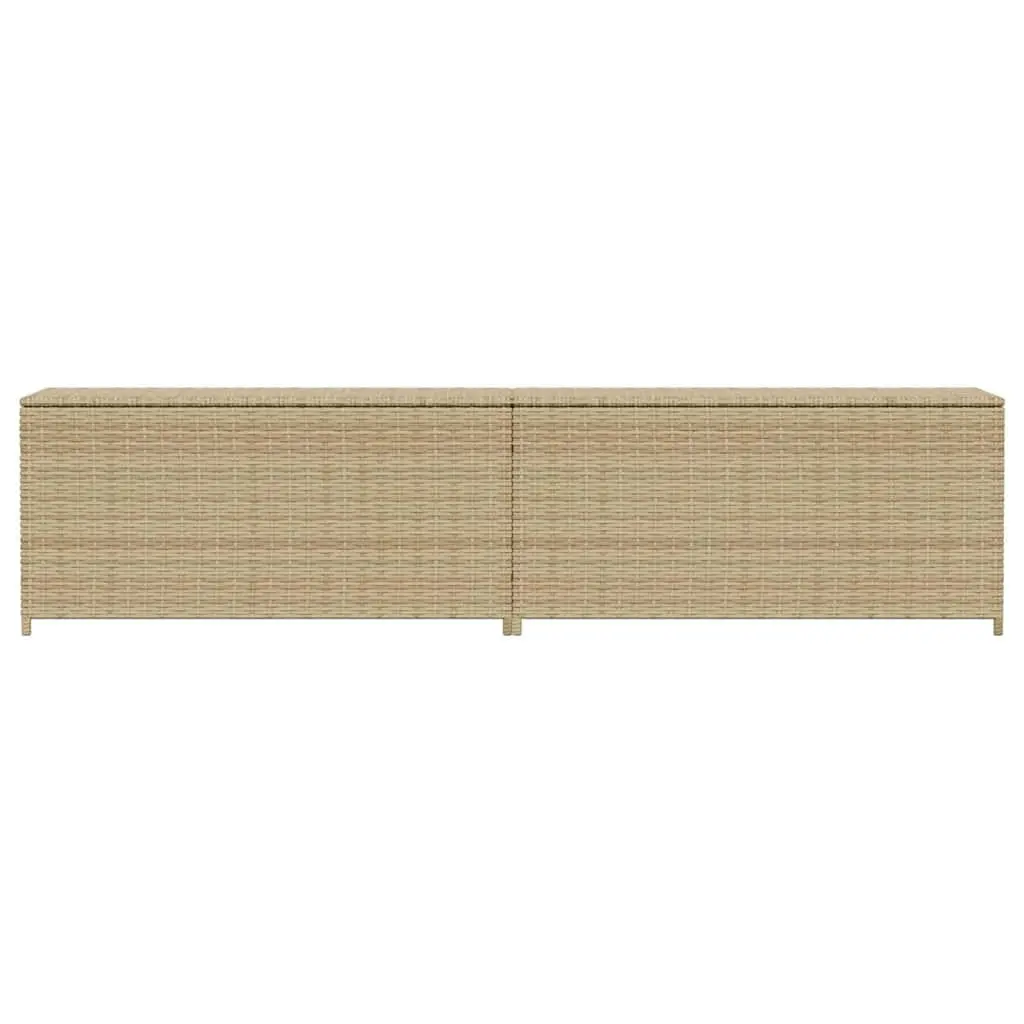 Garden Storage Box 469L Beige PE Rattan Construction
