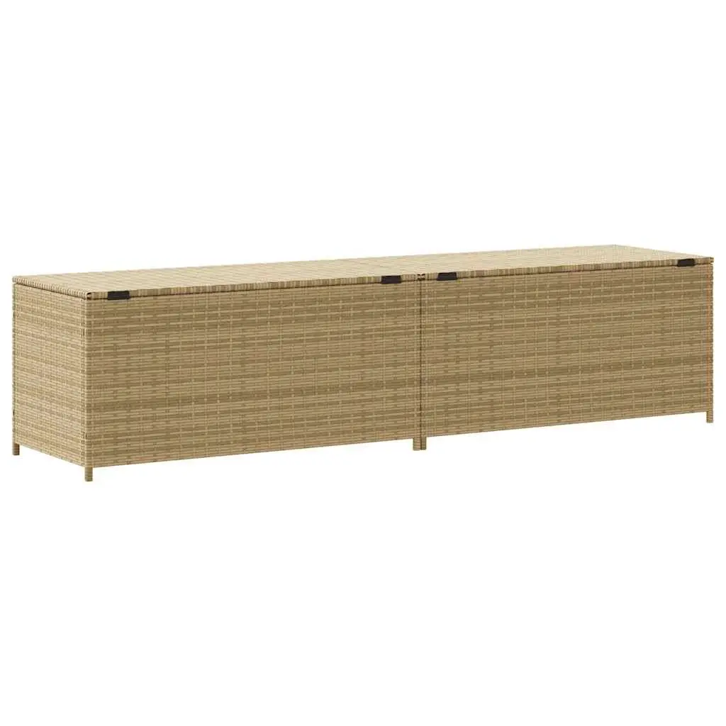 Garden Storage Box 469L Beige PE Rattan Construction