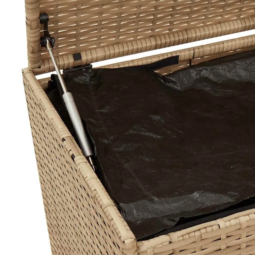 Garden Storage Box 469L Beige PE Rattan Construction